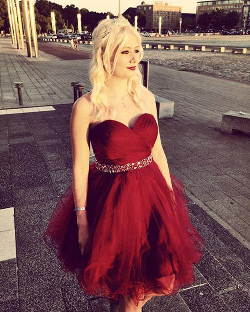 Red short ball on sale gown