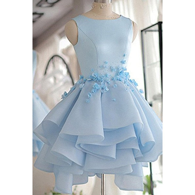 blue poofy prom dresses