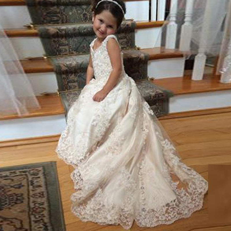 First Communion Dress, Girl Wedding Dress, Lace Flower Girl Dress