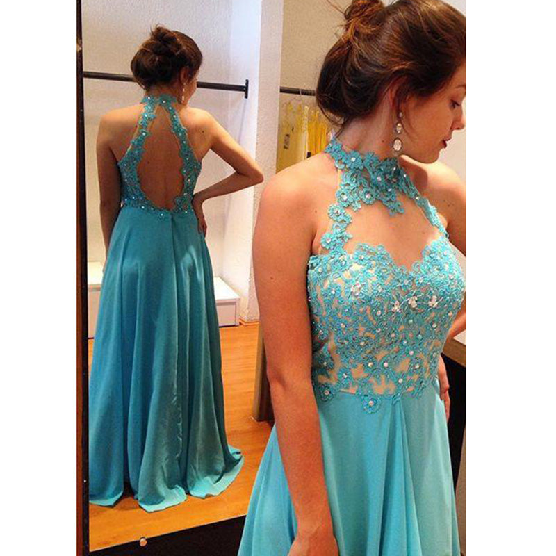 Cyan Prom Dress