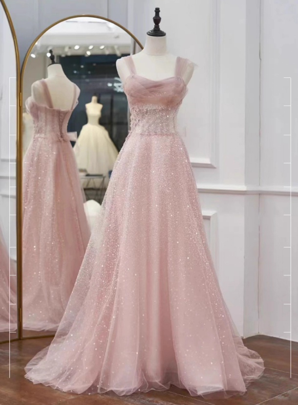 Cheap Pastel Pink Long Prom Dress Party Gown  PL25323