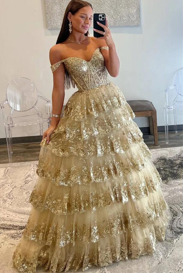 Shiny Sequins Glitter Prom Dress Elegant Heart Neck Vestidos De Noche Strapless Lace Up Back A-line Wedding Dress 2024