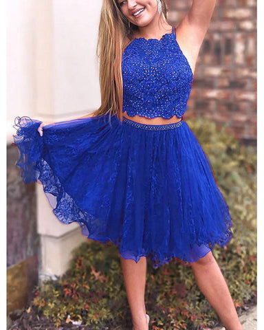 Beautiful Mint /Royal Blue Crop Top Prom Dress Girls 2 Pieces Ombre Be –  Siaoryne