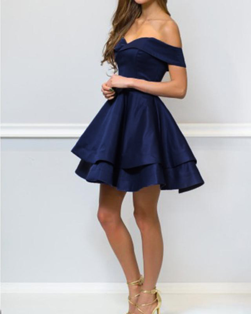 LP0236 Off the Shoulder Short Prom Dresses Royal Blue Burgundy