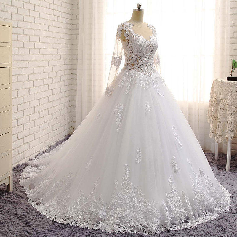 WD3371 2018 robe de mariage Princess Bridal Ball Gown Beaded See Throu ...