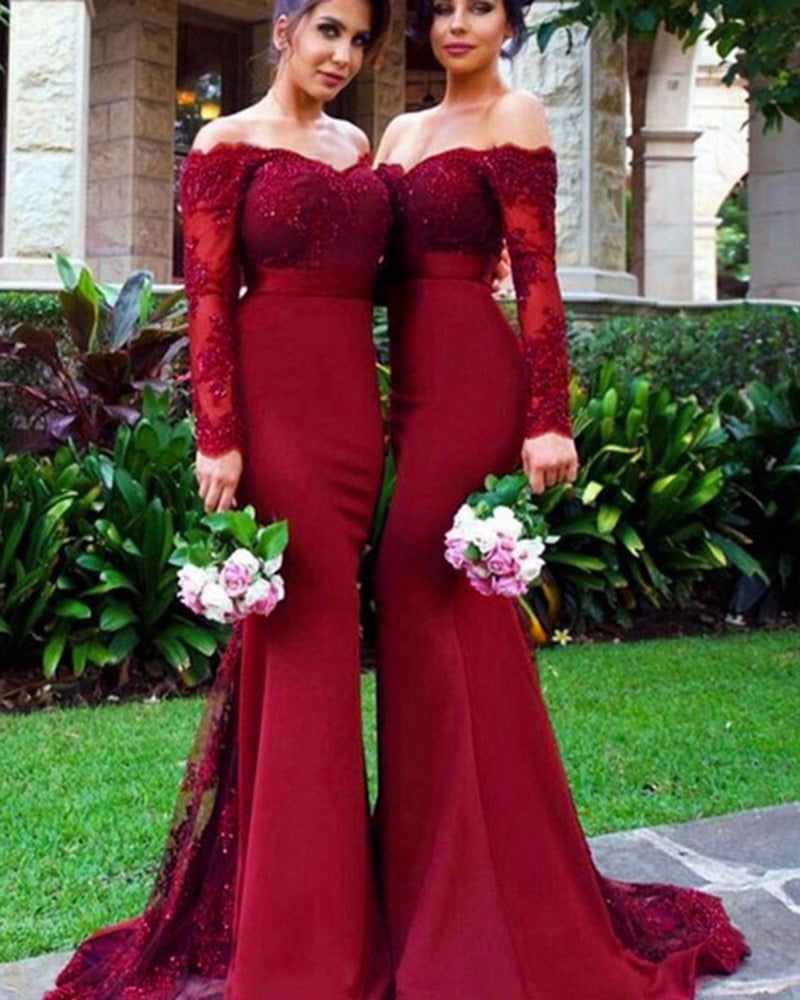 vintage red bridesmaid dresses