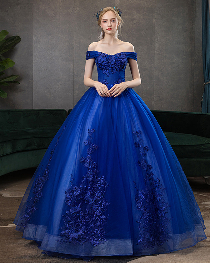 Amazing Eoyal Blue Ball Gown Quinceanera Gown for Girls Sweet 15 party ...