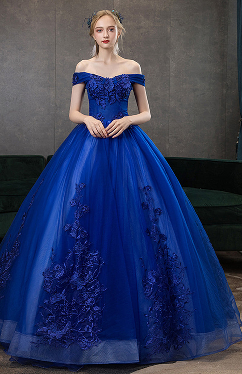 Amazing Eoyal Blue Ball Gown Quinceanera Gown for Girls Sweet 15 party ...