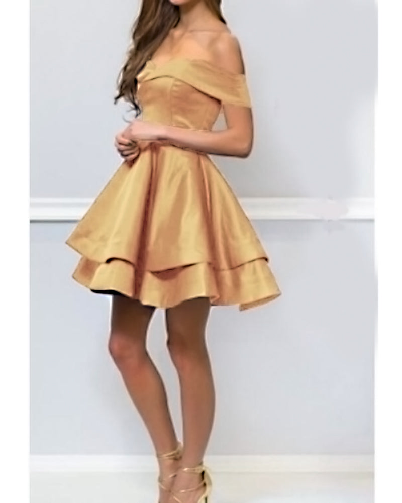 Gold junior hot sale prom dresses