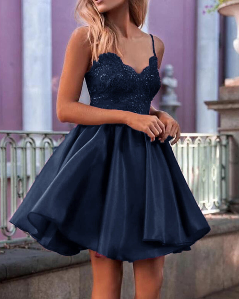 Short navy blue dress hot sale formal