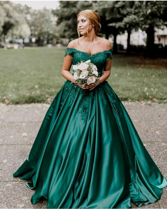 Emerald Green Ballroom Wedding Dresses