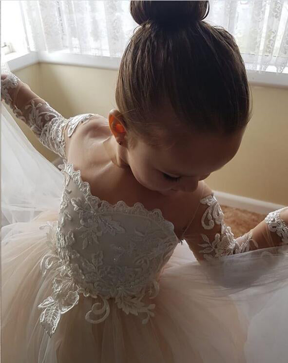 Girls Flower Bridesmaid Dress Baby Kids Princess Party Lace Bow Wedding  Dresses | eBay