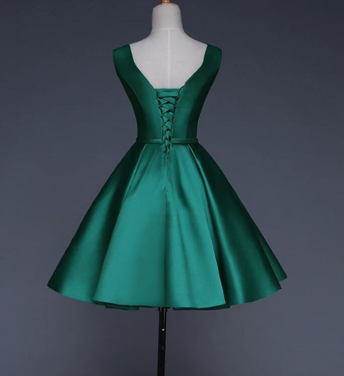 Lovely Scoop Neck Girsl Homecoming Dresses ,Green Short Prom Dress SP1 ...