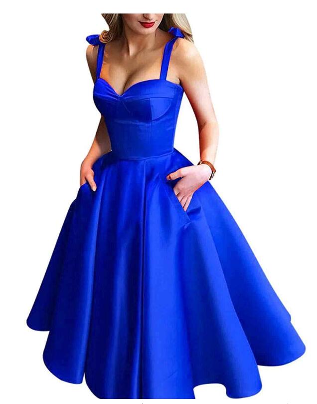 royal blue tea dress