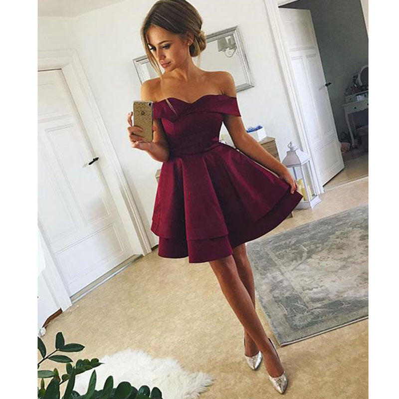 Off shoulder best sale semi formal dress