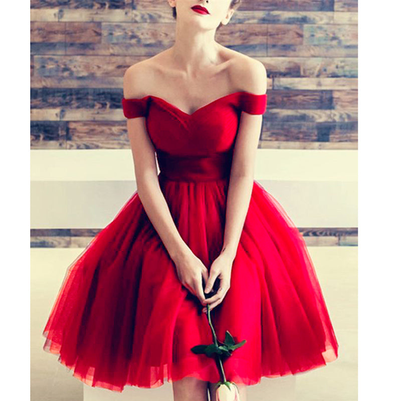 Red best sale semi dresses