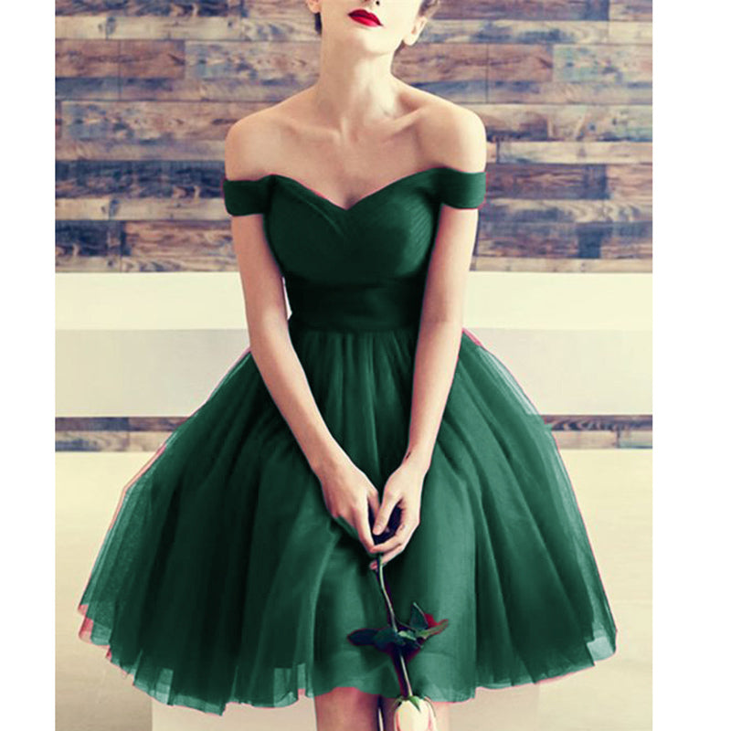 Dark green short formal dresses best sale